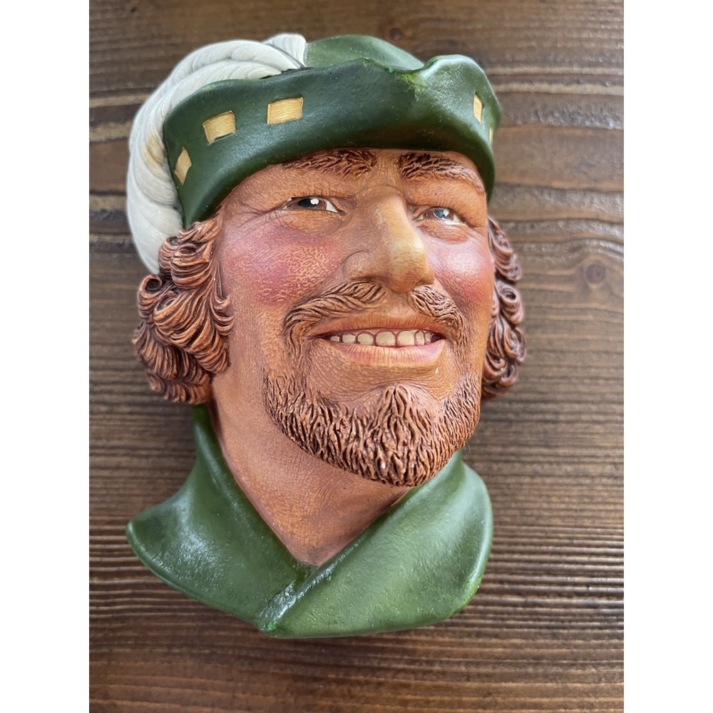 Vintage Legend Chalkware Character Head "Robin Hood" 1985 Made in England